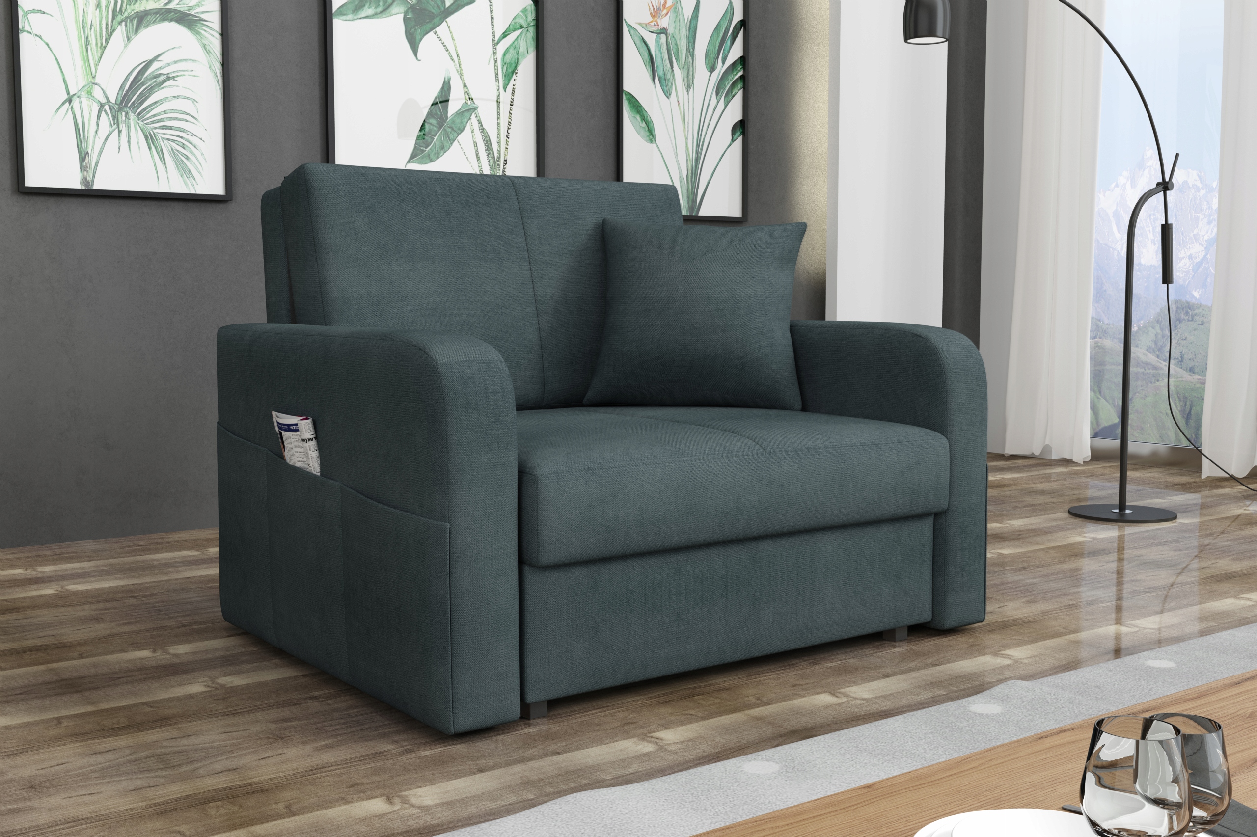 sofa VIGA PUFF I tapczanik rozsuwany do przodu Długość (cm) 196 cm