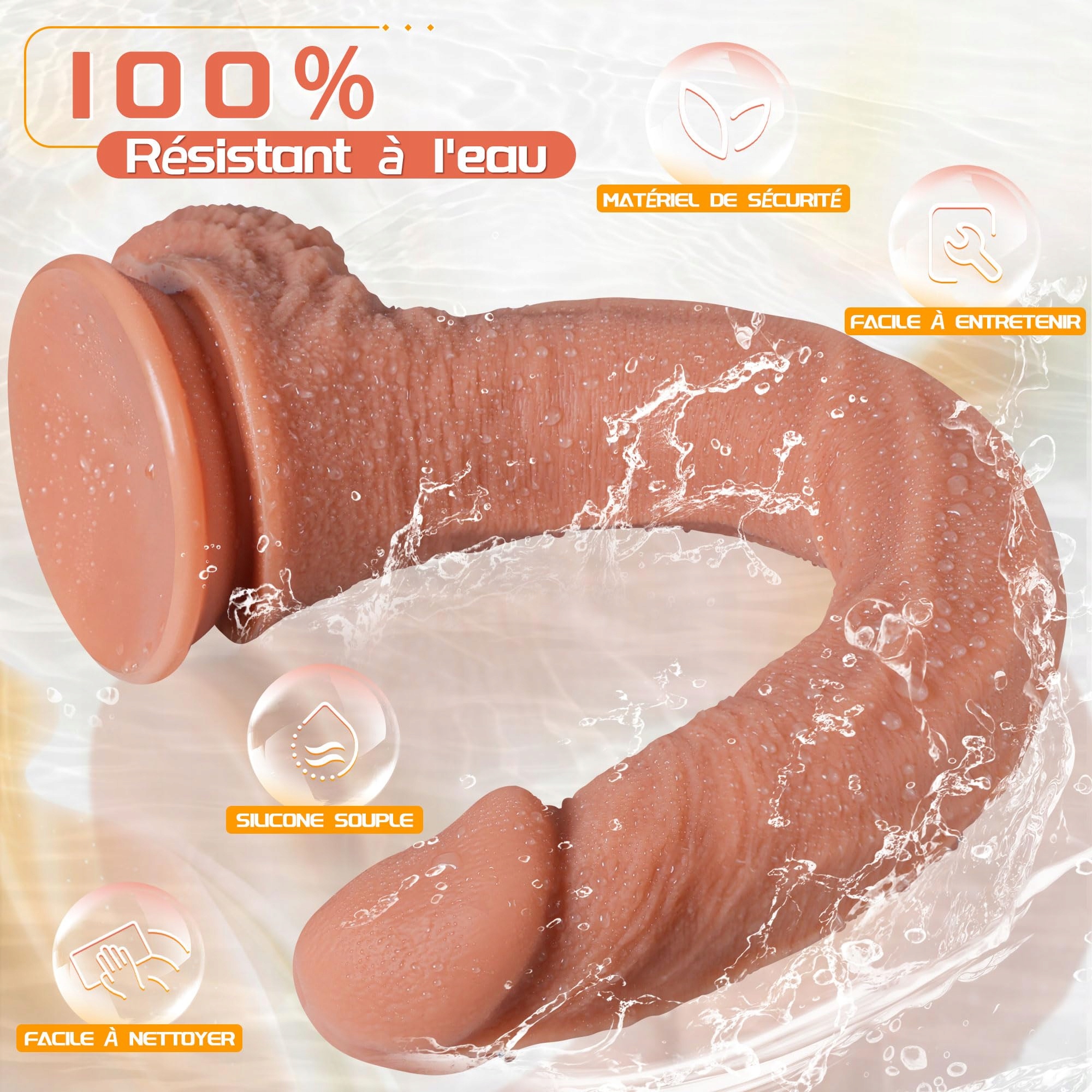 XXL DILDO Realistyczny Silikonowy Dildo 44cm Dla Mężczyzn Kobiet Par — miniatura 7