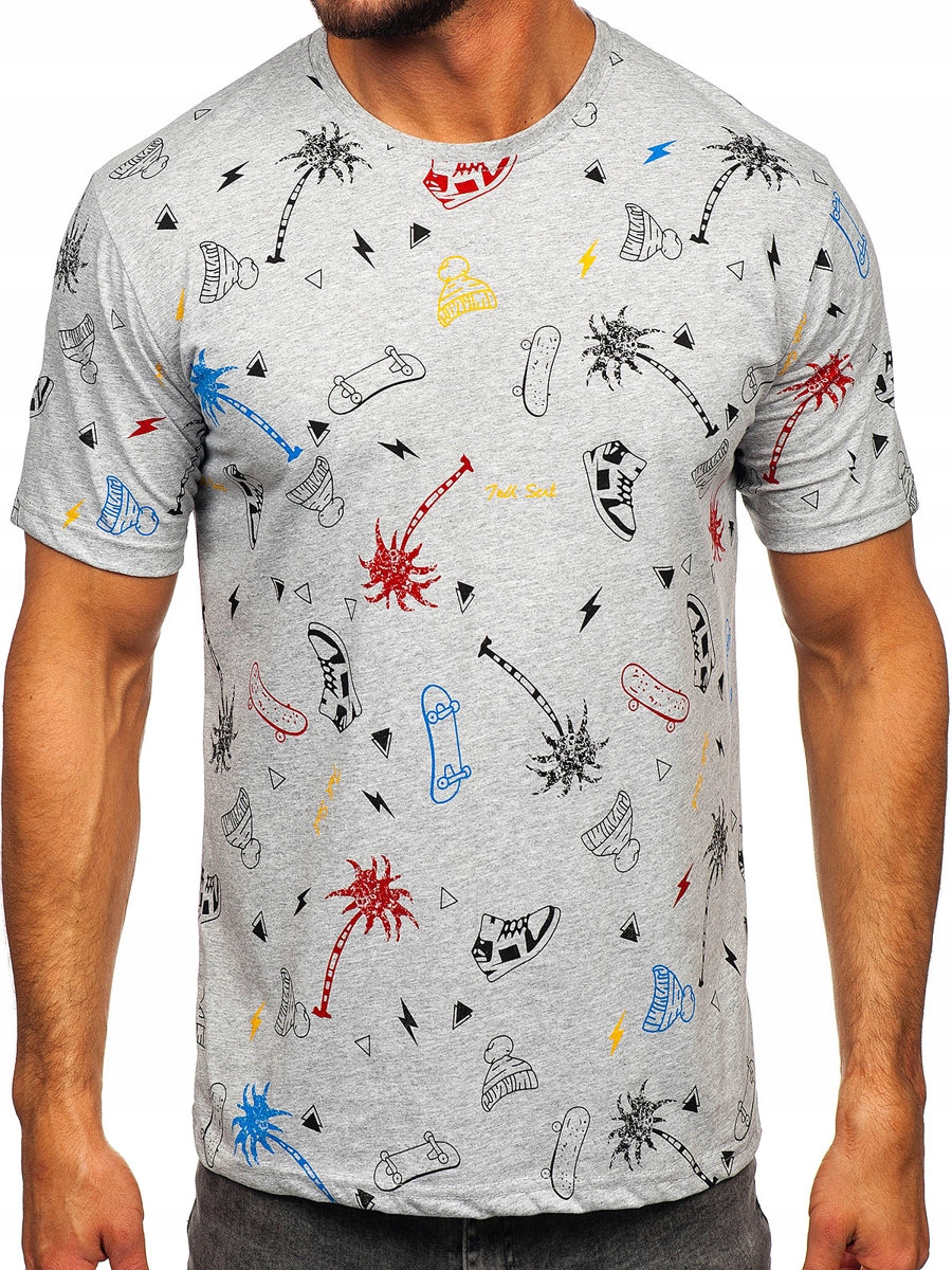 

T-shirt Koszulka Męska Szara 1150 ROZMIAR_2XL