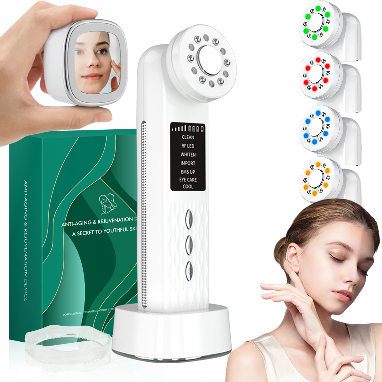 Masażer Do Twarzy Ems Rf Foton Ultradźwięki Mezoterapia Krioterapia 7W1