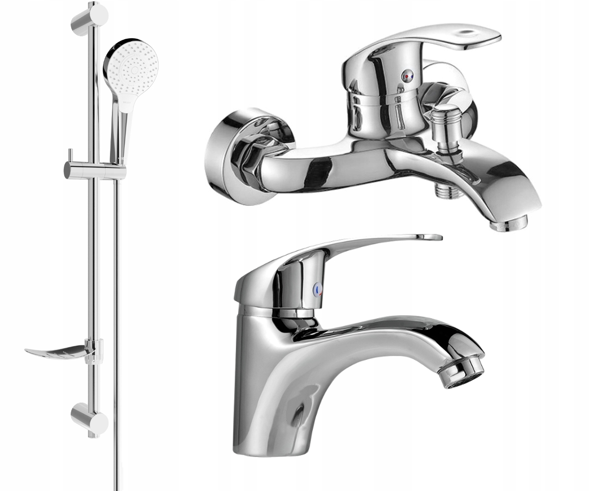 Mexen Fabia DF05 Chromová vanová souprava s posuvným držákem