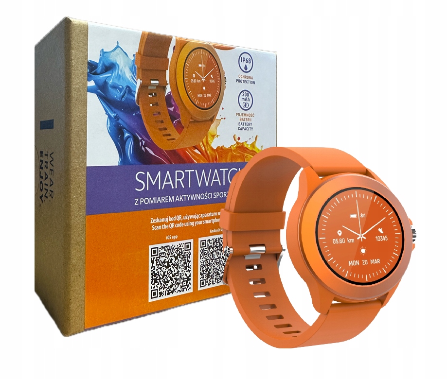 Chytré Hodinky s měřením aktivity Forever Colorum CW-300 Oranžové