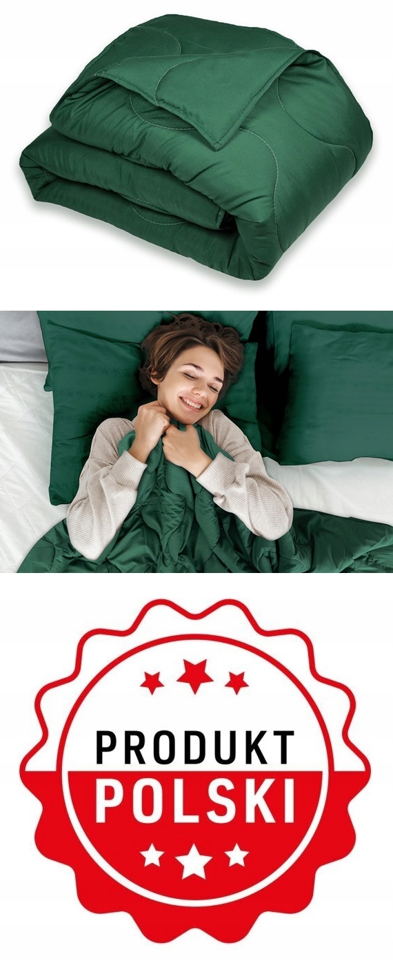 KOŁDRA LETNIA 160X200 ANTYALERGICZNA CIENKA LEKKA NA LATO BUTELKOWA ZIELEŃ EAN (GTIN) 5905644421387