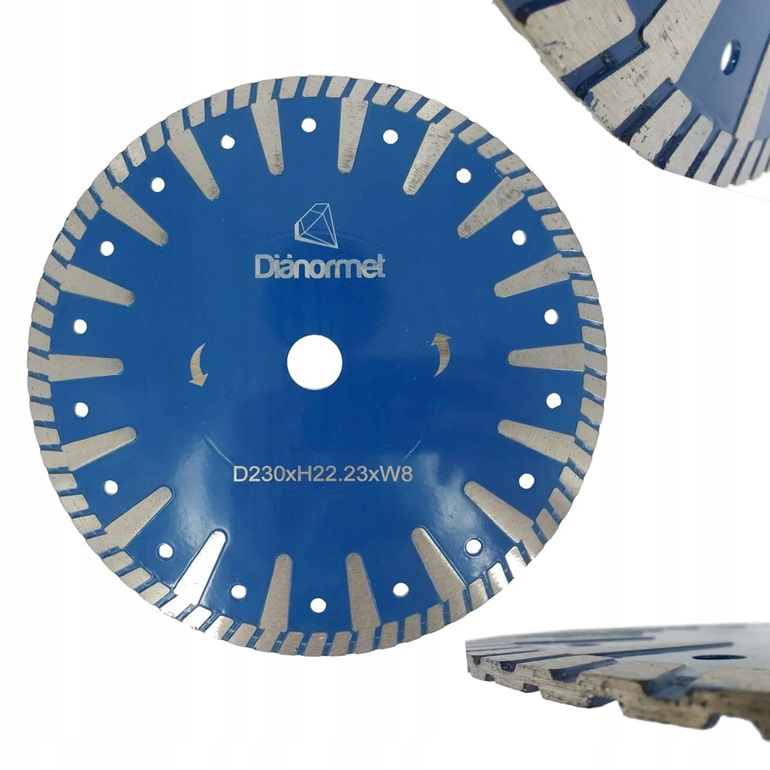 Univerzální diamantový kotouč 230 mm x 22,23 pro řezání žuly Blue-t