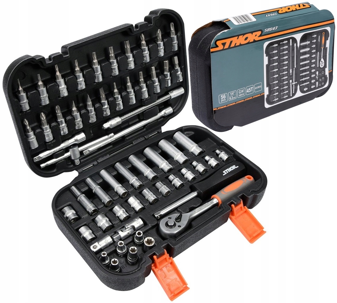 

Klucze Nasadowe Zestaw nasadowych 1/4 56 Cz Torx