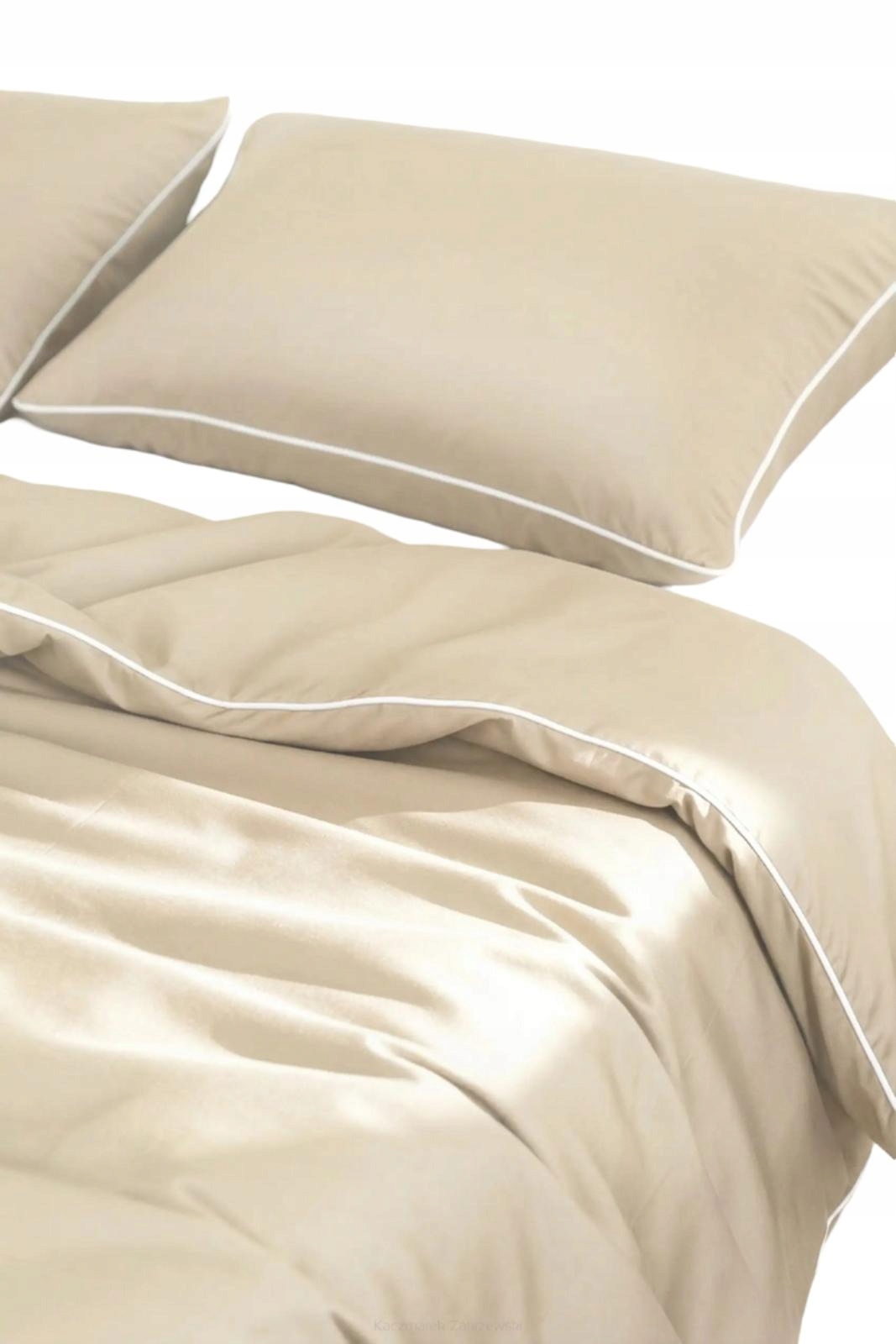 Posteľná Bielizeň bambusová 220x200 béžová s bielou bizou