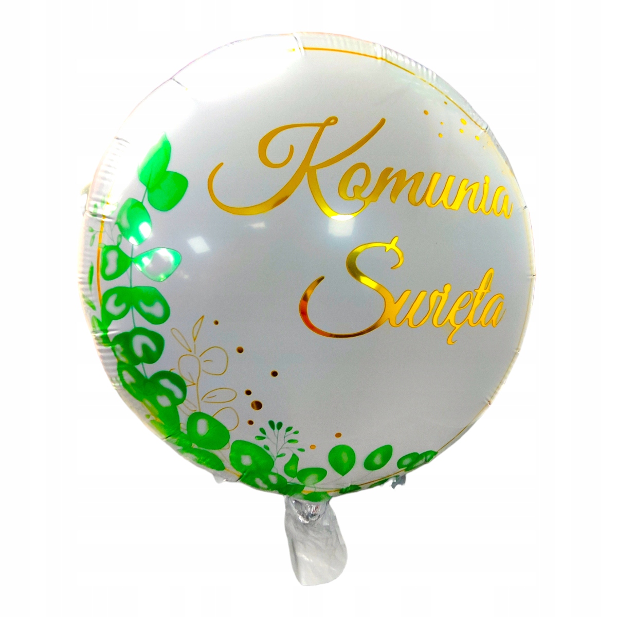 

Komunia Święta Balon foliowy biało złoty 45cm