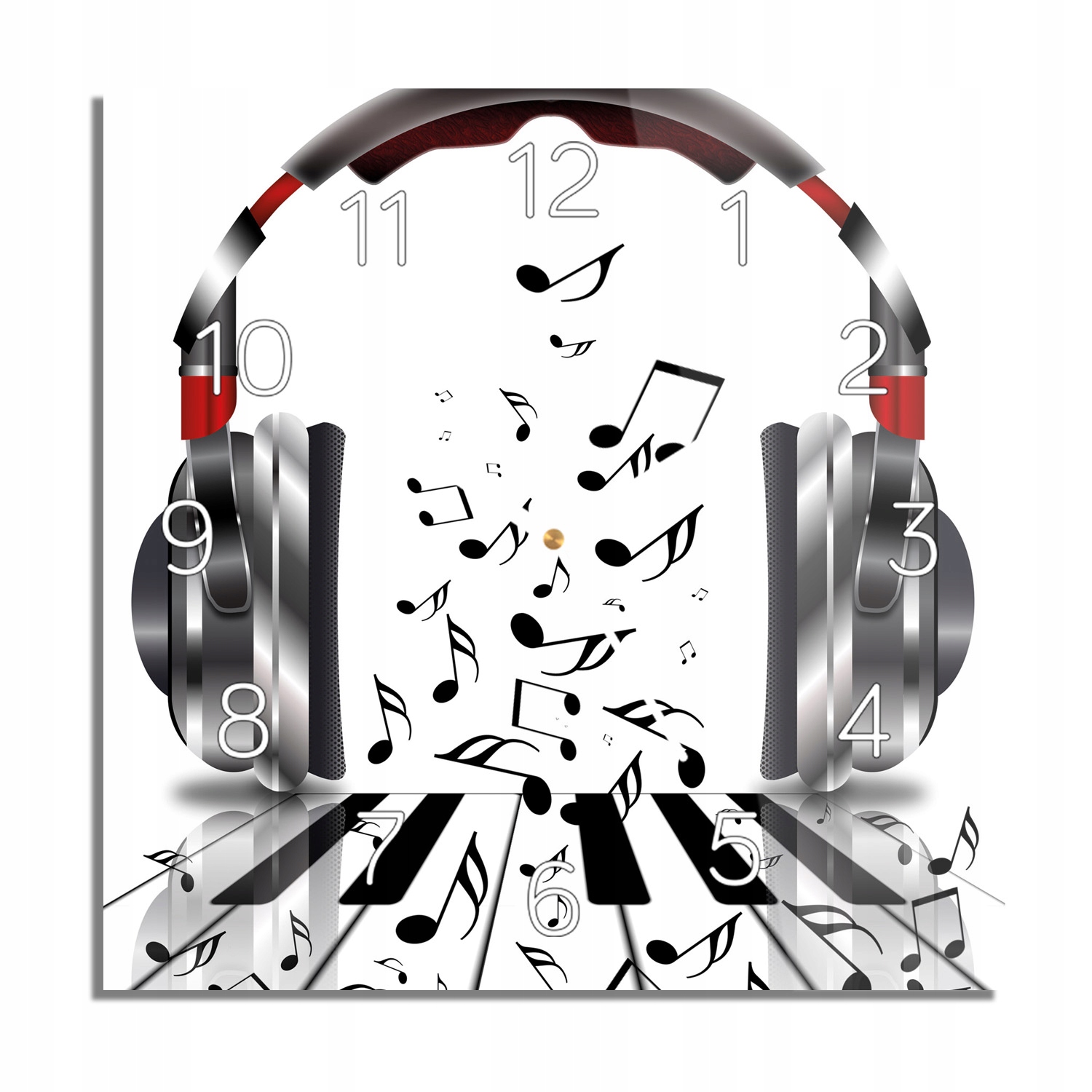 

Słuchawki nuty foto-zegar do jadalni 30x30 cichy