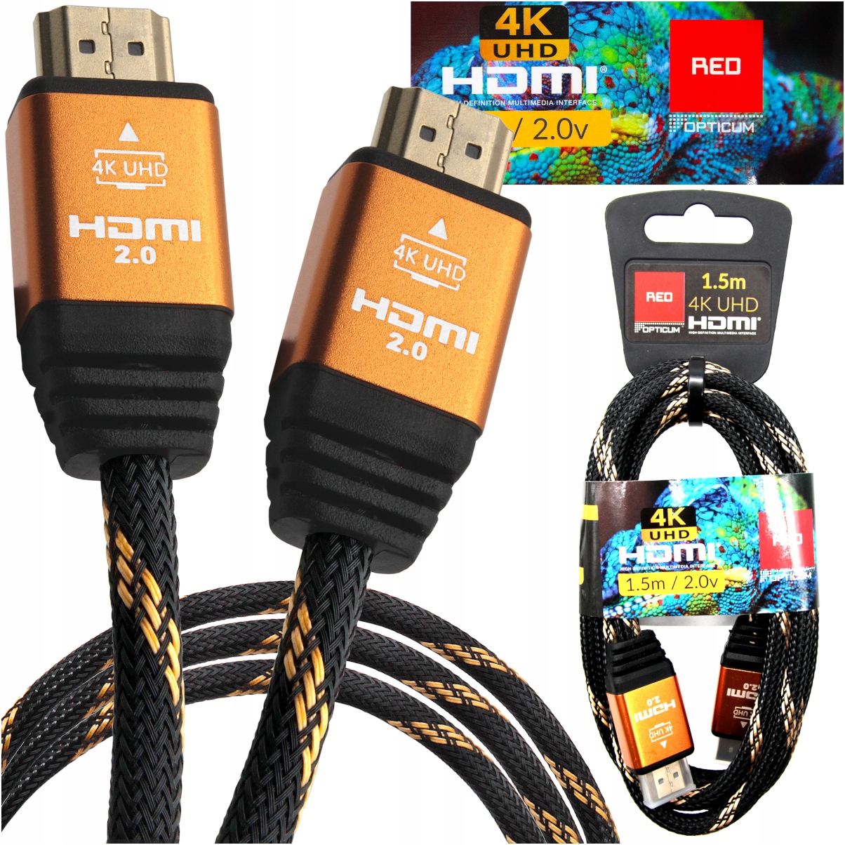 

Kabel Przewód Hdmi 2.0 4K Uhd 150cm 1,5m Oplot