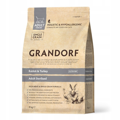 Grandorf Cat Rabbit & Turkey Adult Sterilized 8kg