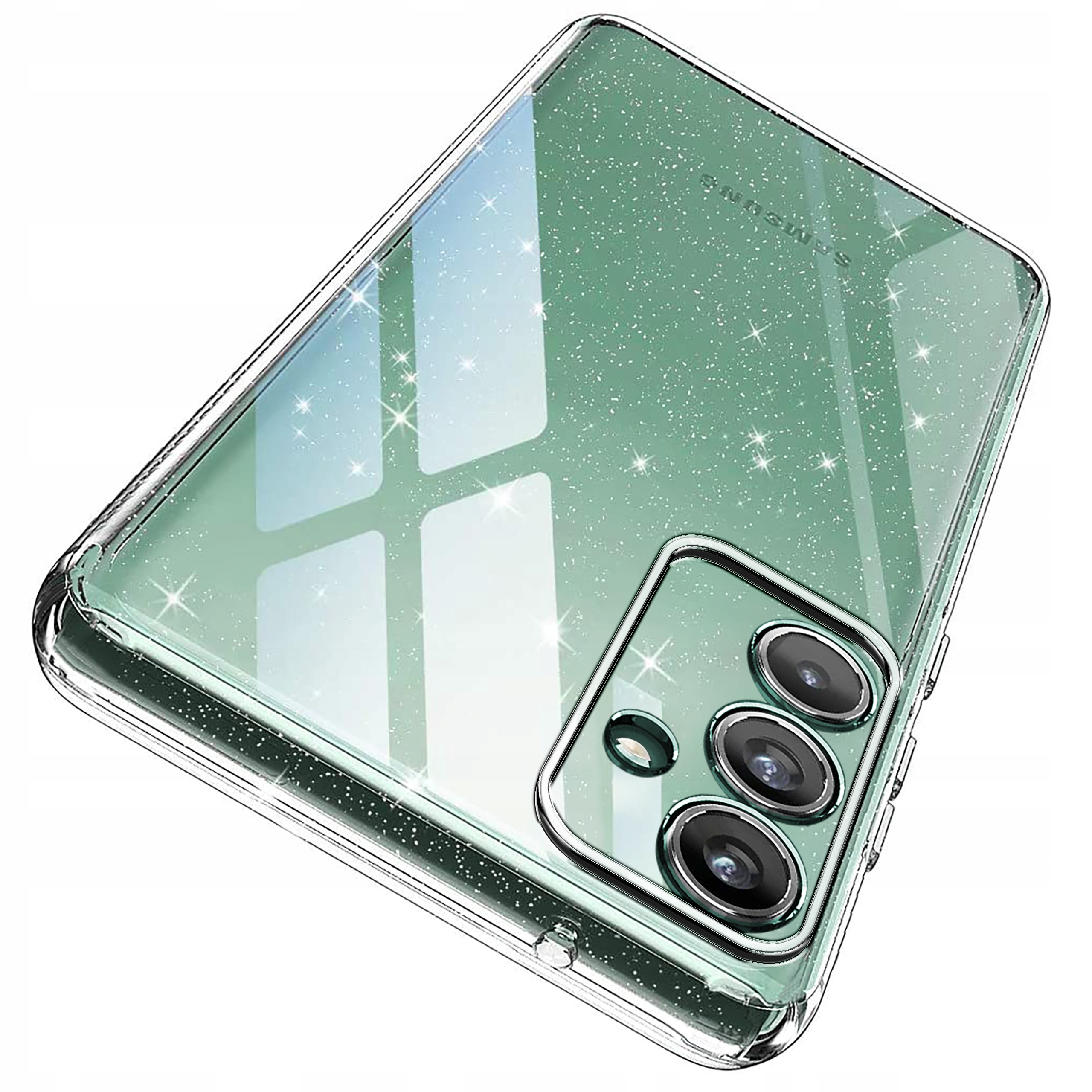 Etui do Samsung A54 5G SILICONE BROKAT CASE SZKŁO