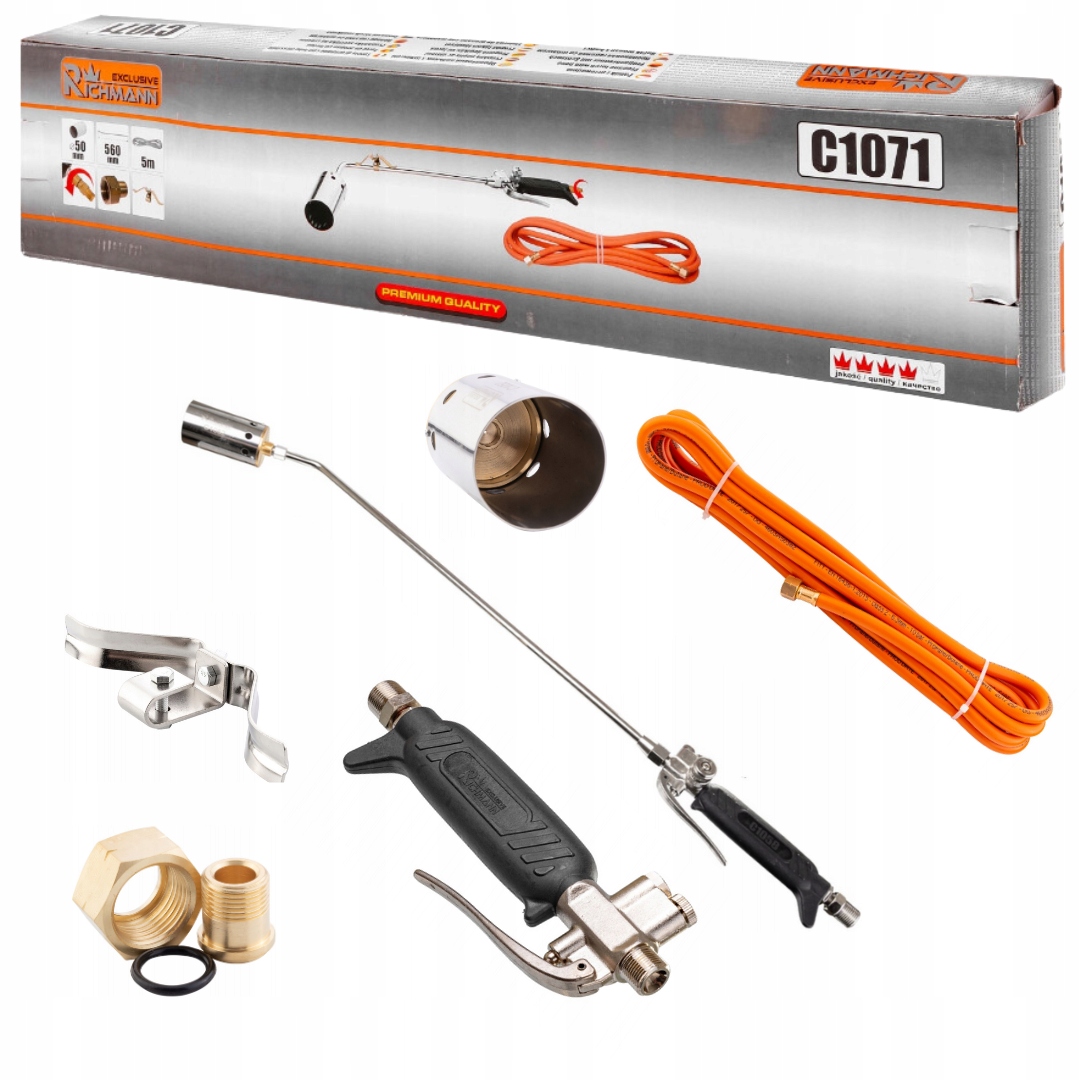 Plynový Pokrývačský Hořák S Kabelem 5 M, Sada 50/560 MM Richmann C1071