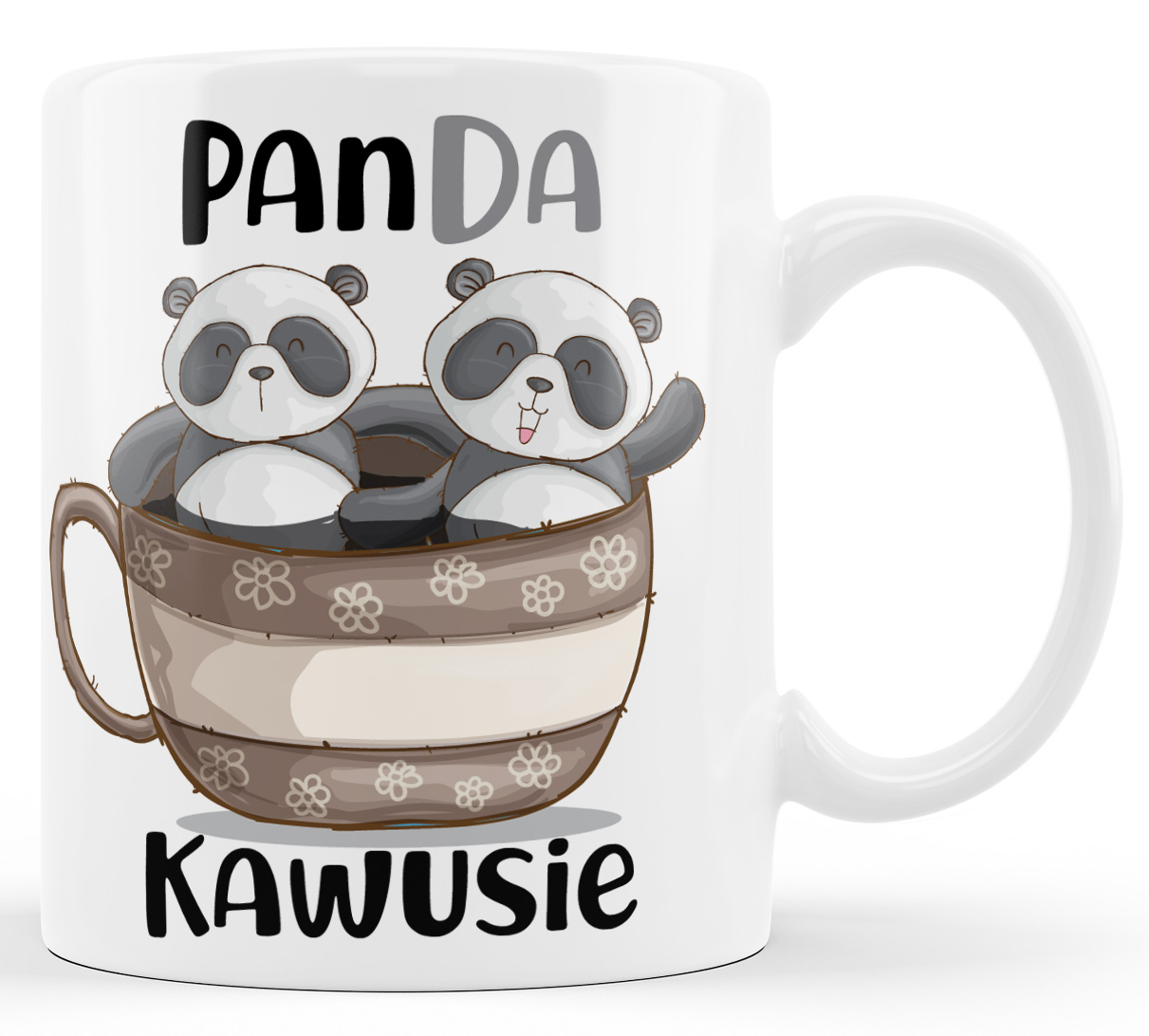 

Kubek Panda Kawusię. Śmieszny kubek z pandami.