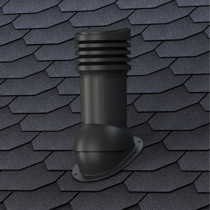 Větrací komín Wirplast Evo 125 mm papa asfaltový šindel bitumenové ploché trubky