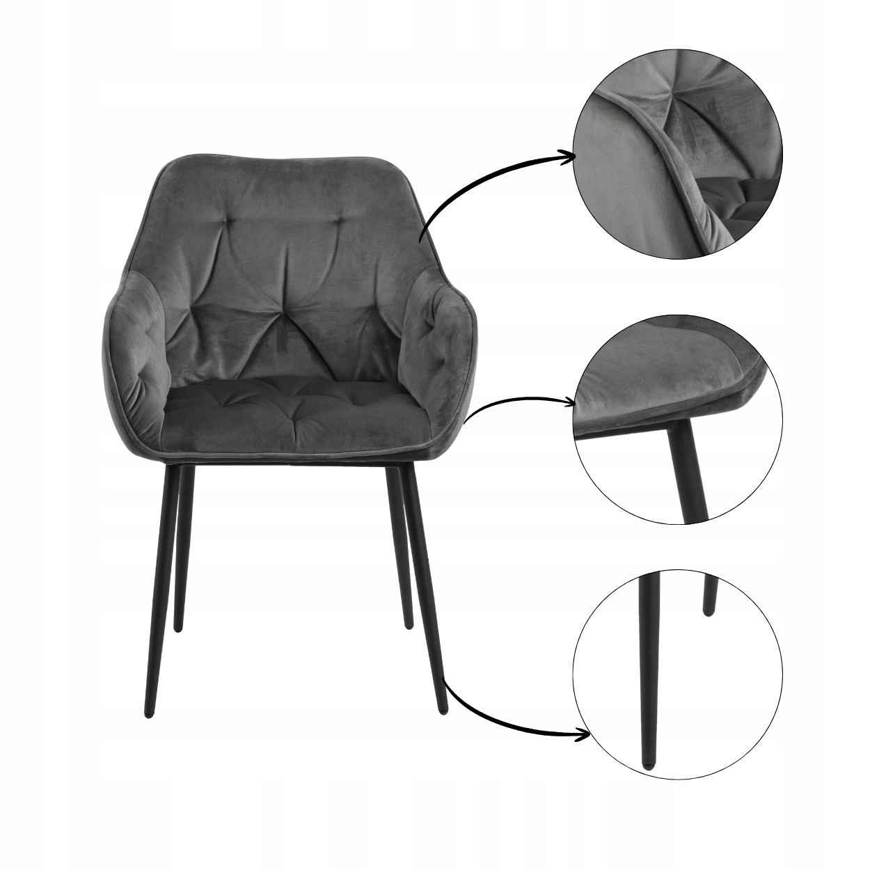 Čalúnená stolička do jedálne, obývačky, kuchyne Brooke s podrúčkami