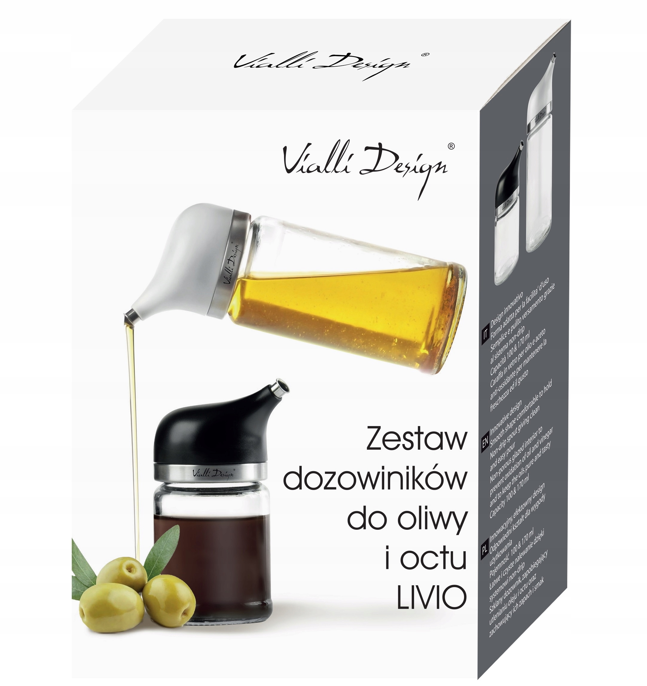 

Vialli Zestaw Livio 2 Dozowniki Butelki Oliwy Octu