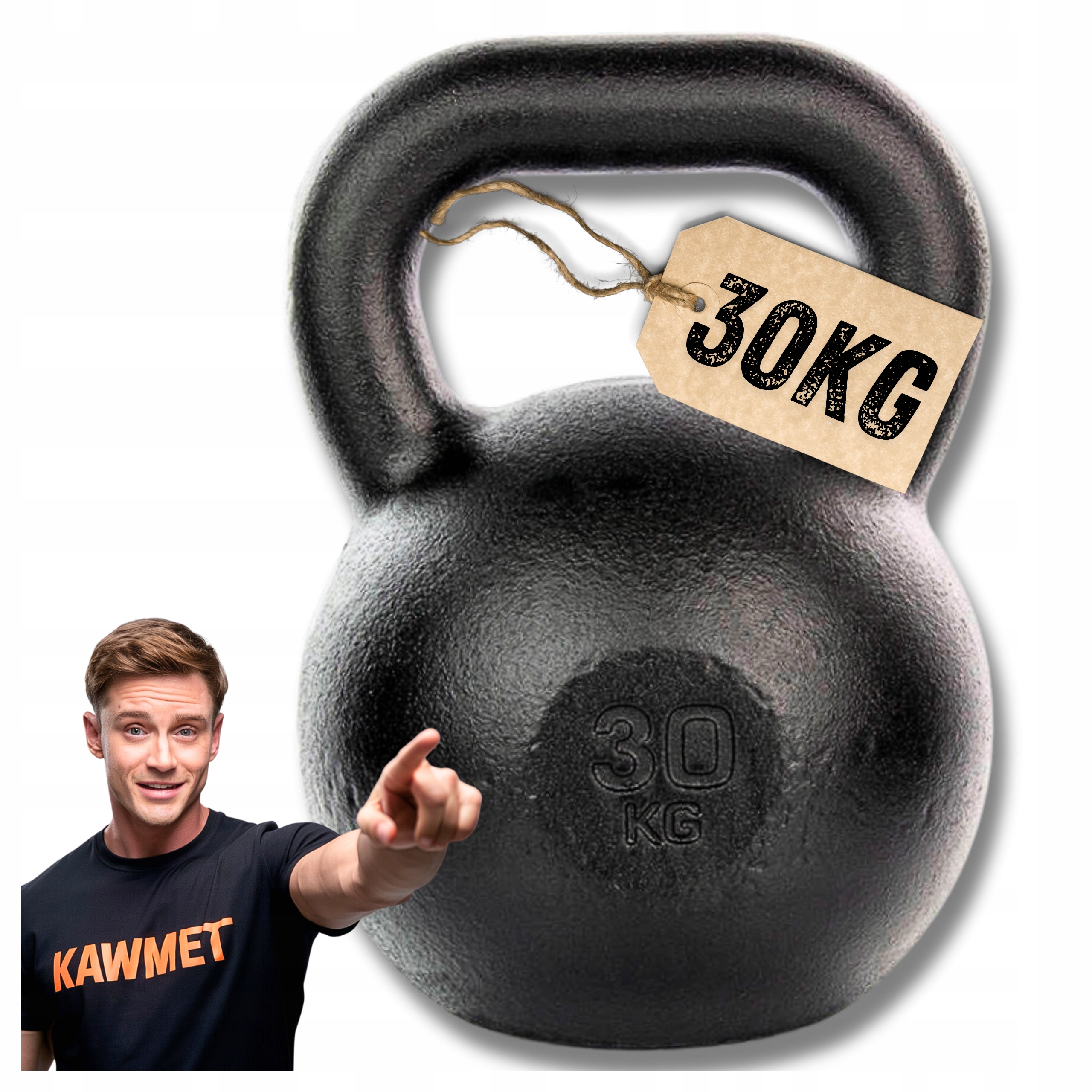 Kettlebell żeliwny odważnik kula kettle kettleball siłownia domowa fit 30kg