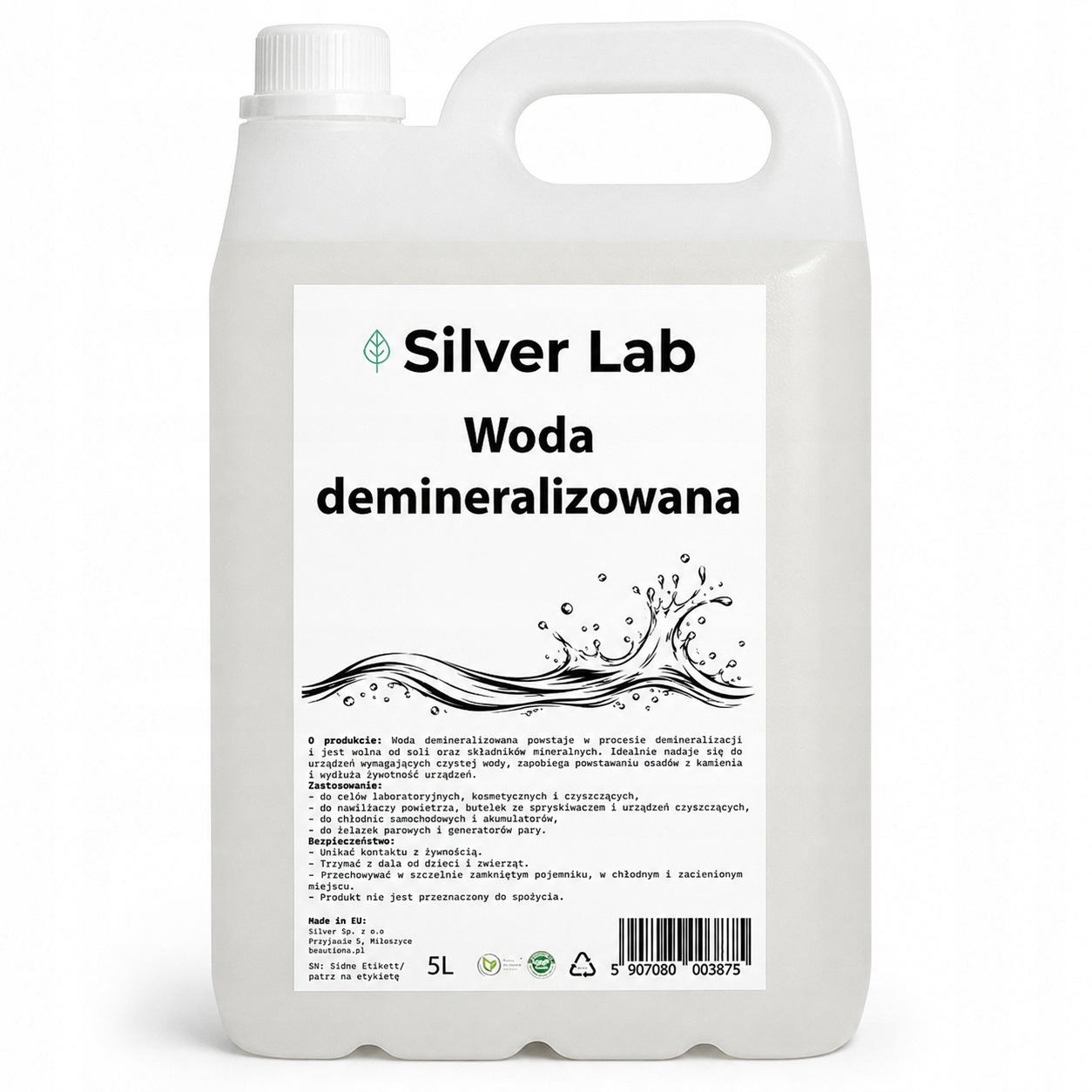 Woda Demineralizowana 5L Destylowana Do Żelazka Chłodnicy Akumulatora