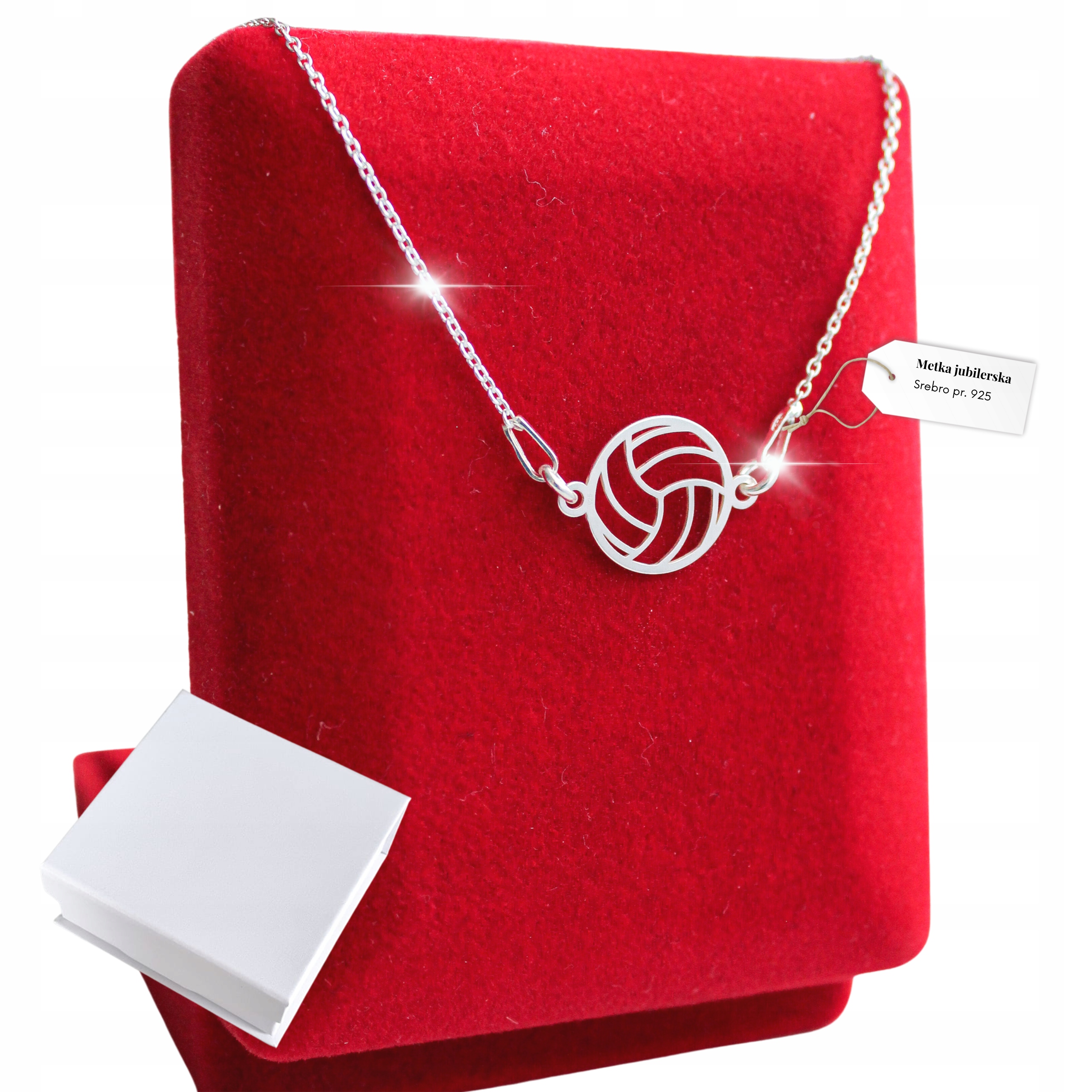 

Srebrny Łańcuszek Naszyjnik 925 Piłka do Siatkówki