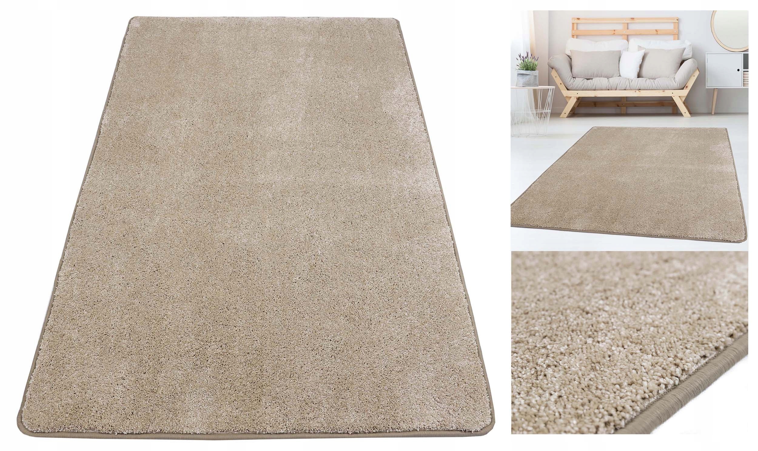 Módní Koberec Do Obývacího Pokoje Ložnice Měkký Hustý Hrubý Béžový 200X200 cm Beverly