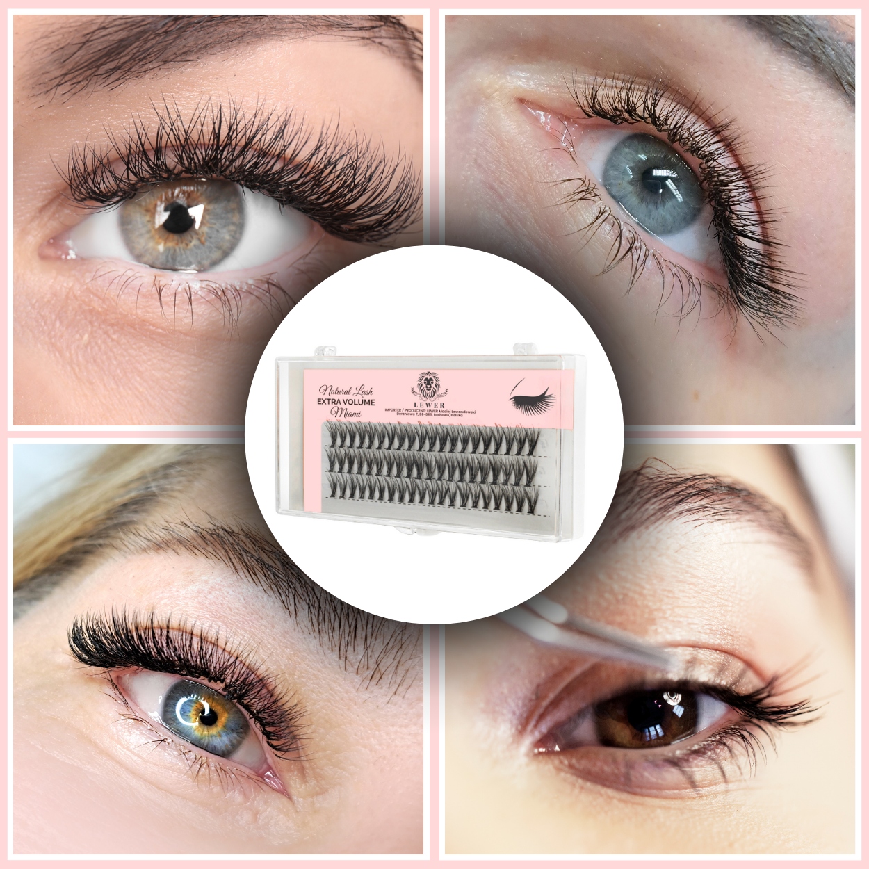 KĘPKI RZĘSY EYELASH Lewer Miami EXTRA VOLUME 14mm GĘSTE NATURALNE JEDWABNE Kod producenta Miami