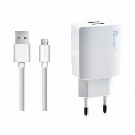 

Ład.siec Rev U21 2.1A 2xUSB+Type C biały
