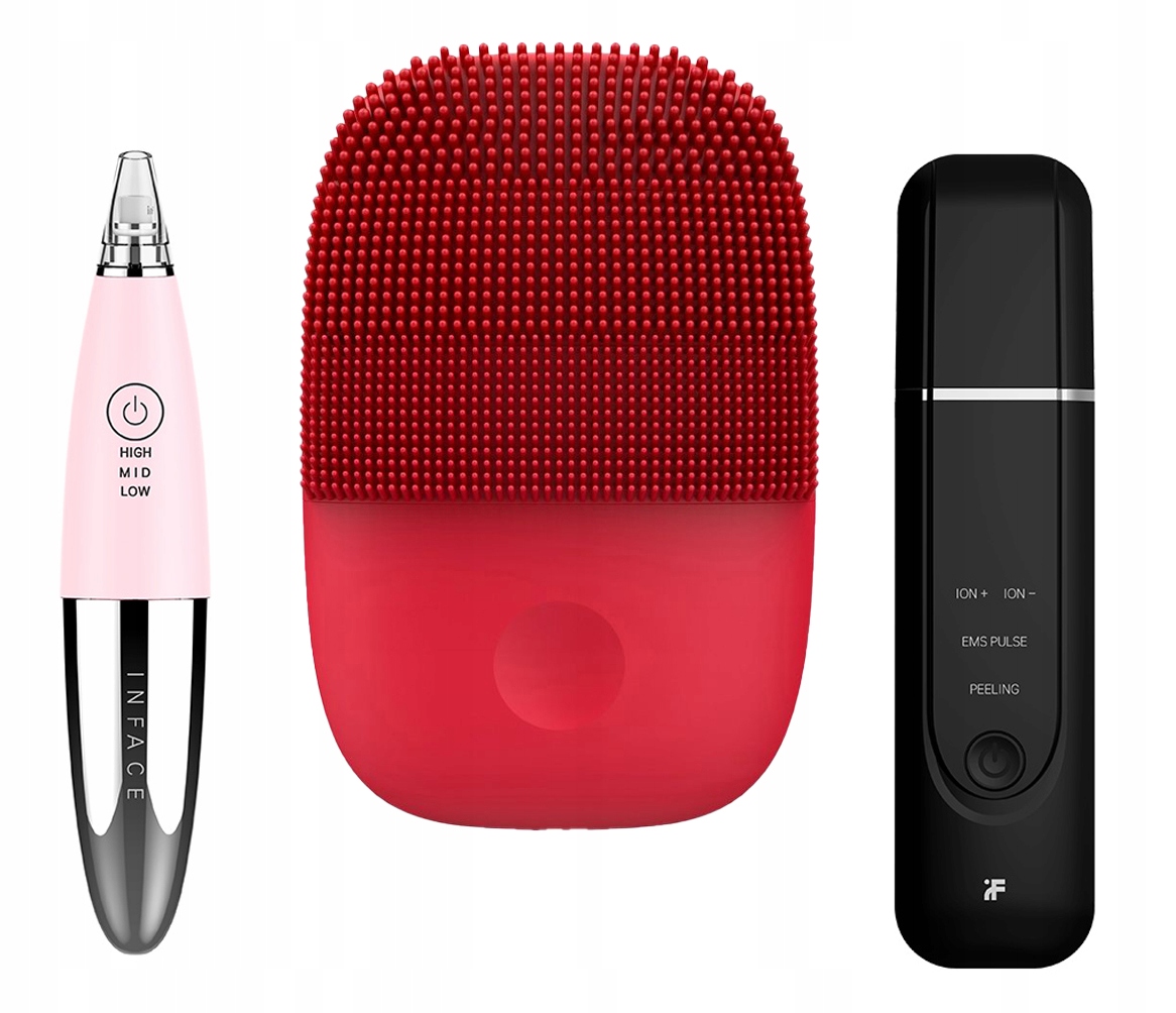 InFace SZCZOTECZKA + ODKURZACZ DO WĄGRÓW + PEELING