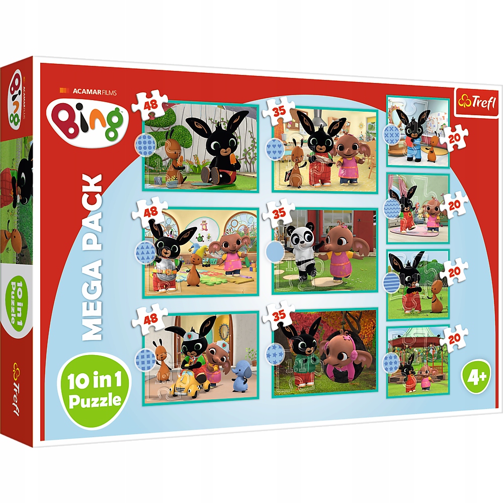 

Puzzle Układanka 10W1 Królik Bing 329 Sztuk Trefl