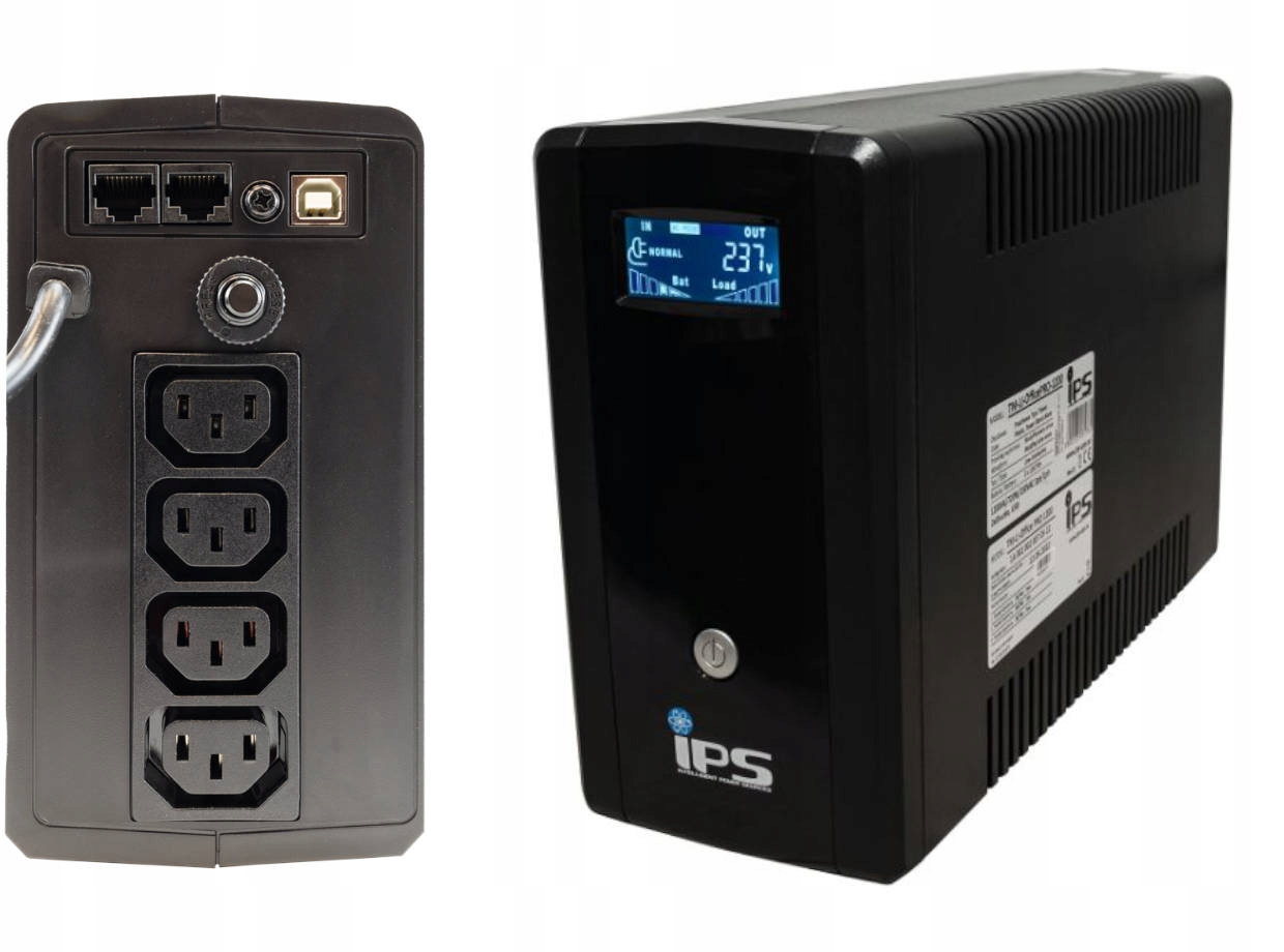 Kancelárska Ups modifikovaná sínusoida 230Vac 600VA/360W plastové puzdro