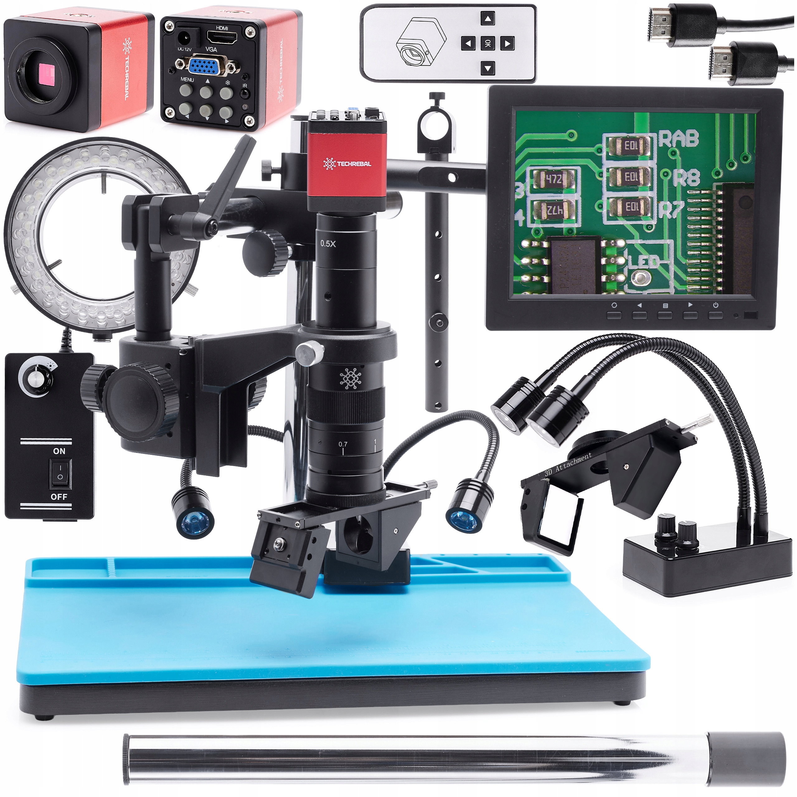 Digitální Mikroskop 10A S Modulem 3D Inspekce Obrazovka 8" Podložka Světlo