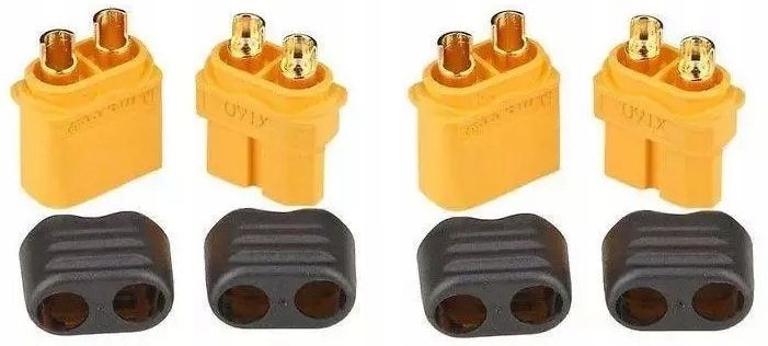 Złącze wysokoprądowe 60A XT60, 2x kpl: wtyki gniazda osłony XT60 M+F OSŁ X2 Kod producenta XT60 M+F OSŁ X2