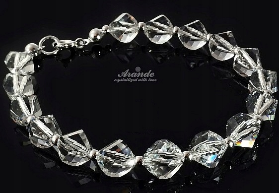 Krystaly Krásný náramek Crystal Helix Stříbro