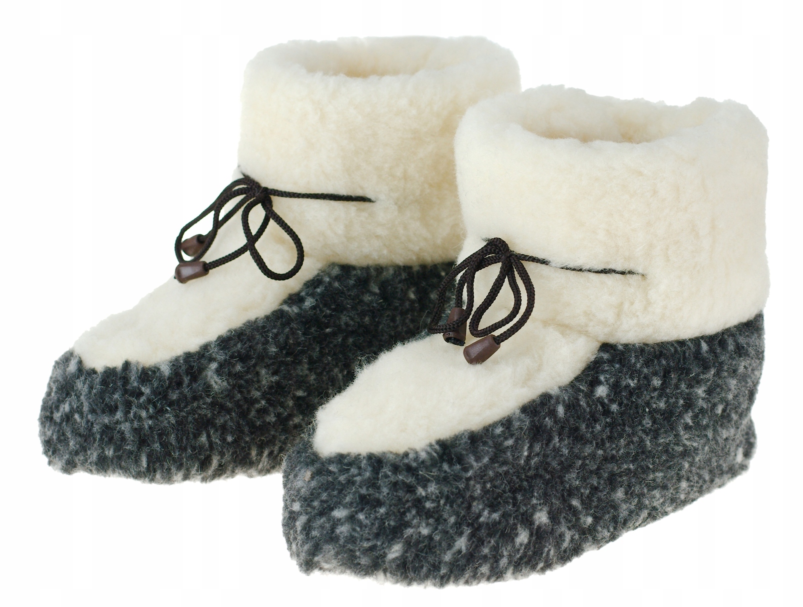 

Wysokie bambosze ze sznurówką, Biało-szare 37