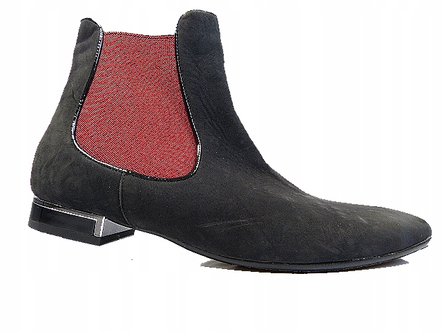 černé klasické kotníkové boty dámské kožené ploché nazouvací boty Fabio 40