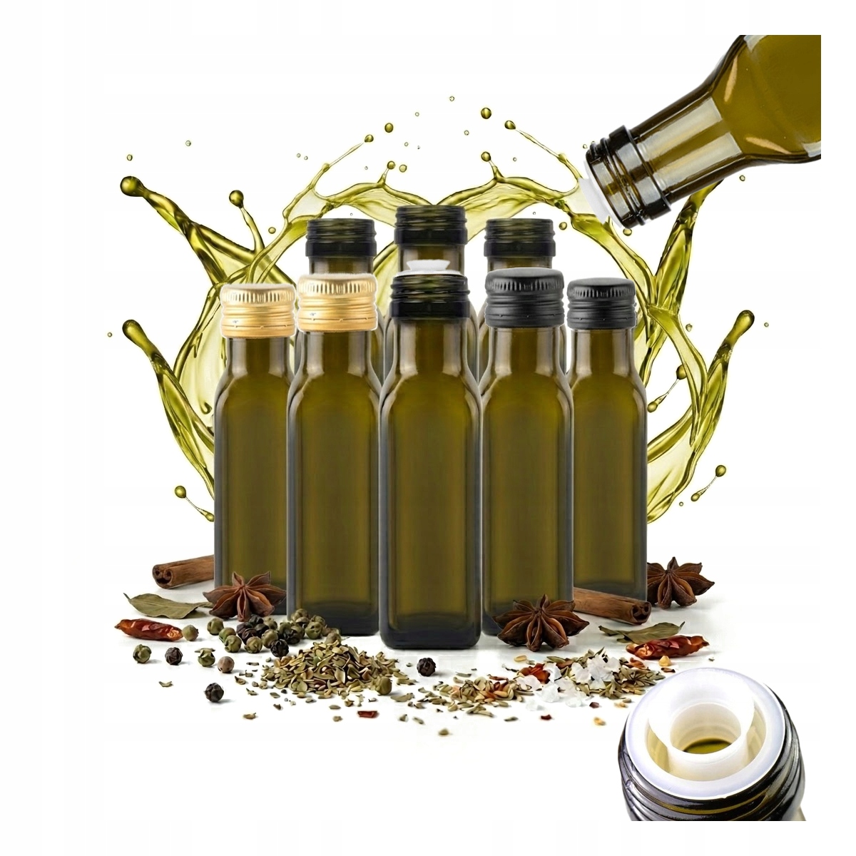 20 x Marasca 100 ml Olivová láhev s Nekapajícím olejem na olivový olej Dávkovač