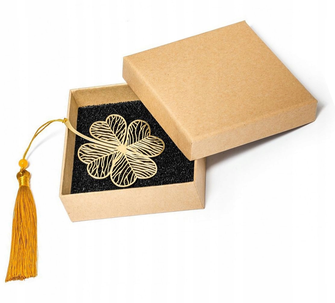 ZAKŁADKA DO KSIĄŻKI CZTEROLISTNA KONICZYNA LIŚĆ WALENTYNKI DZIEŃ KOBIET