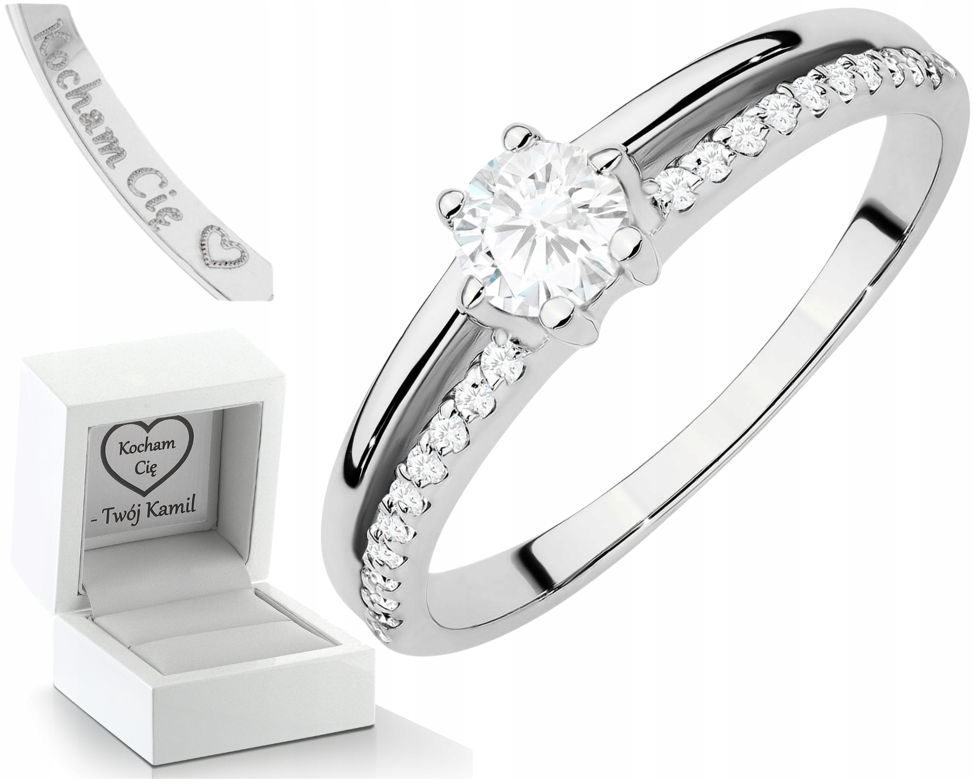 Bílé Zlato Prstýnek S Laboratorními Diamanty Zlato 585 Dárek