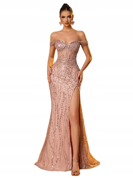 Shein Šaty S Flitry A Odhalenými Rameny Xs 1KH