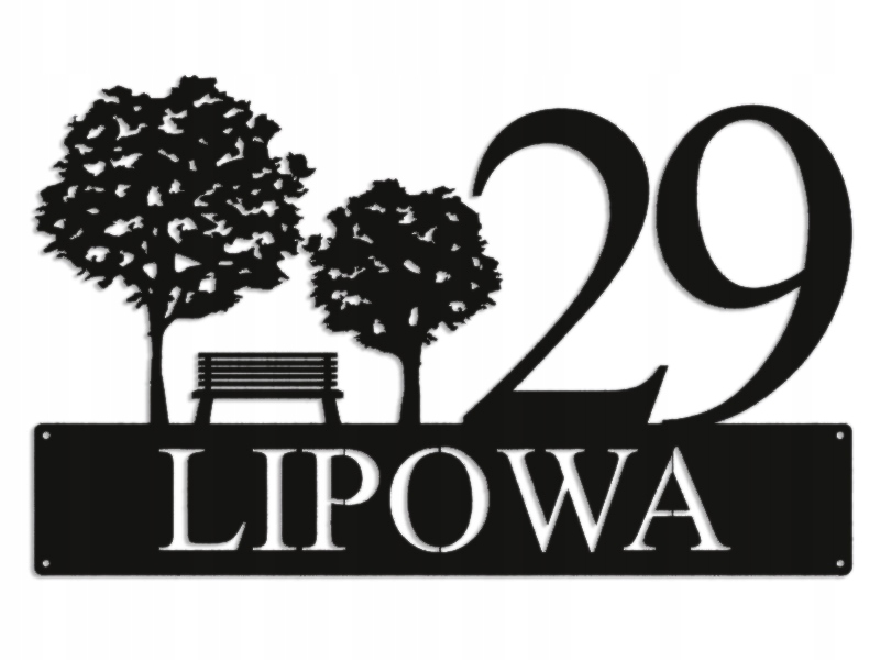 Číslo Na Dom 60 cm Tabuľa Adresa Ocel 2 mm ul. Lipowa