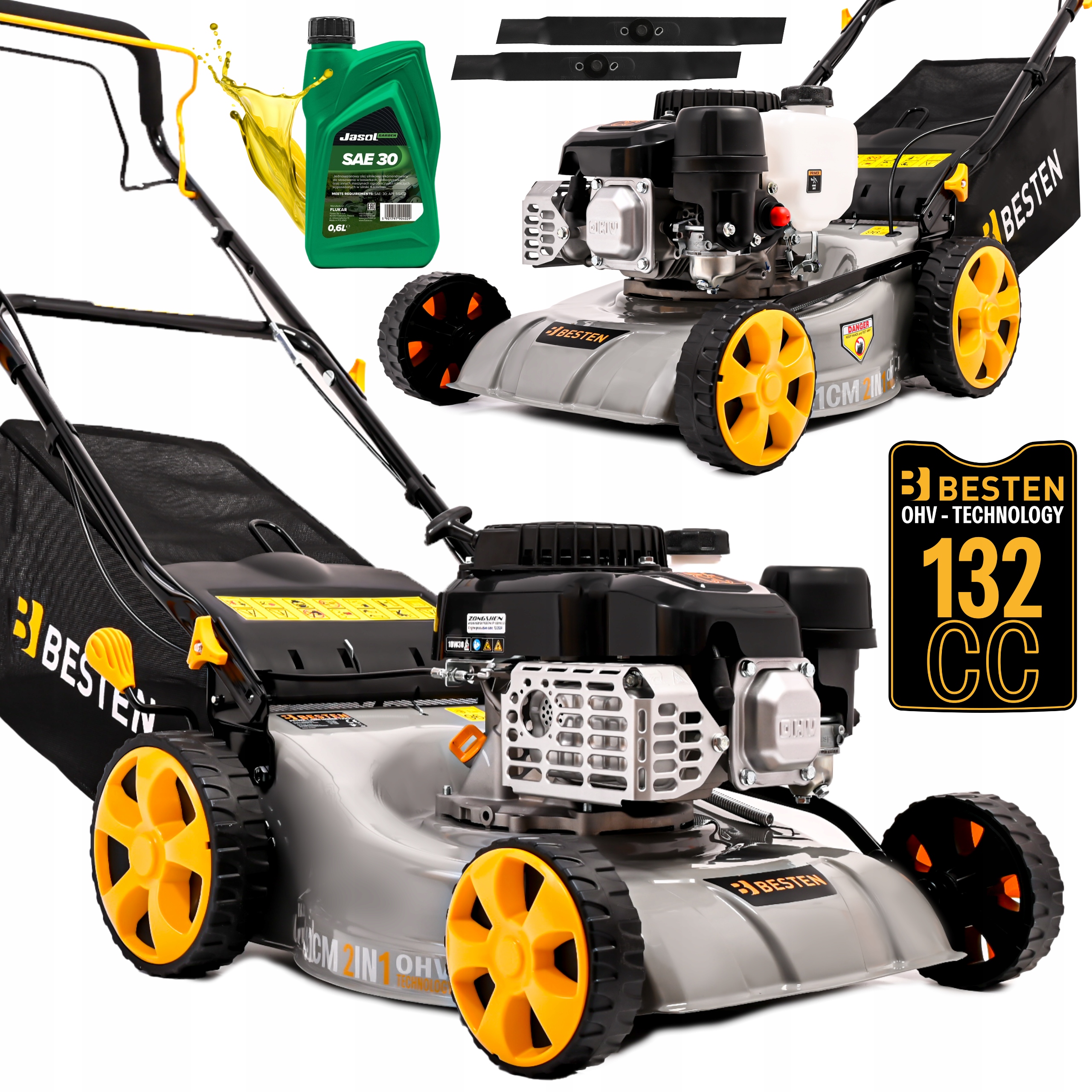 Benzínová Sekačka Na Trávy Motor Ohv 132CC 41CM Olej 2XNŮŽ Loncin 2,2KW