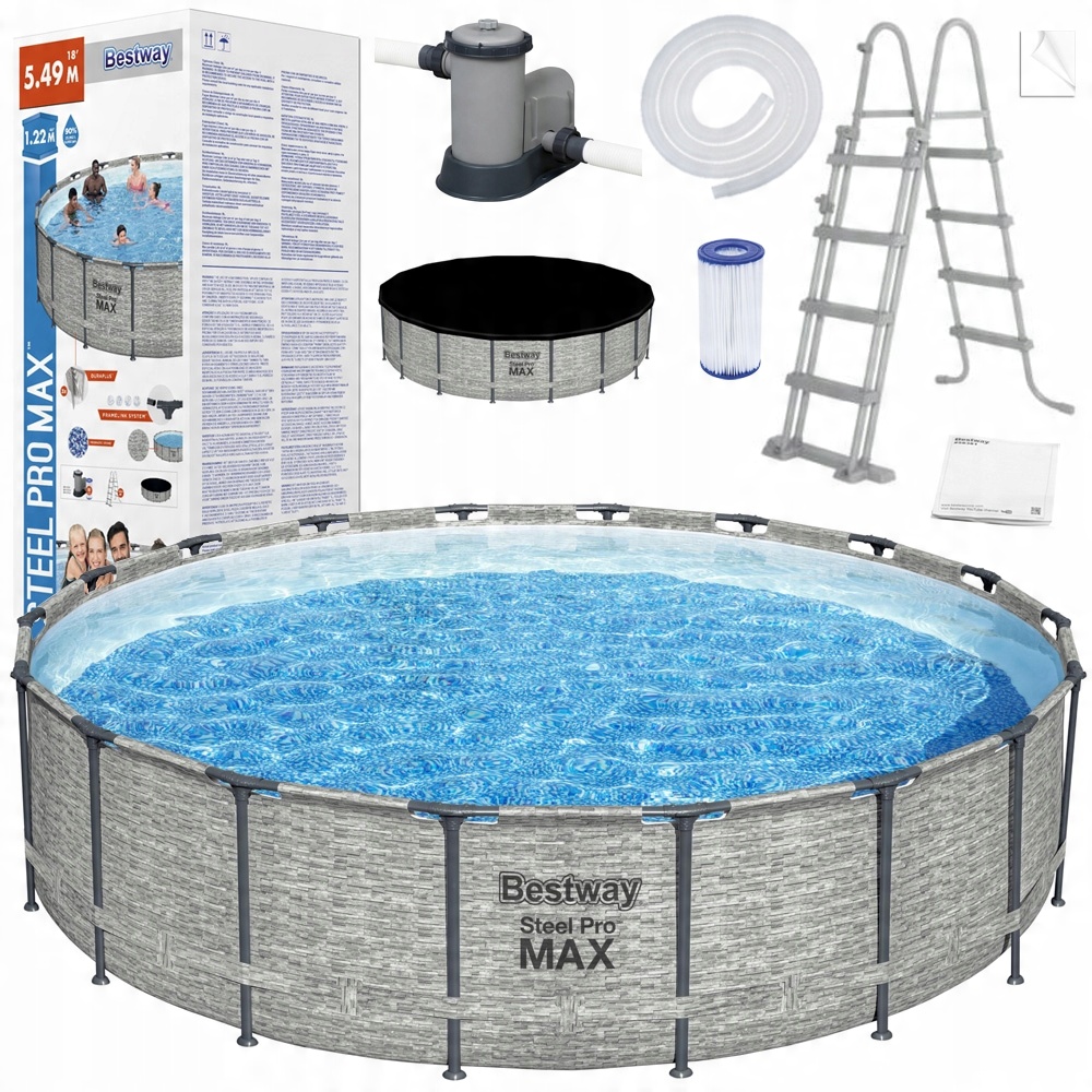 

Bestway basen stelażowy 549x122cm 8w1 kamień 5618Y
