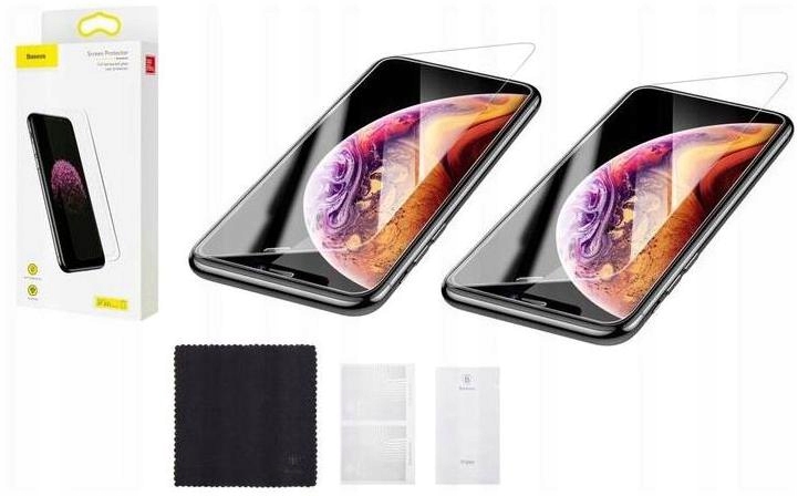 2x Szkło Hartowane Baseus do iPhone Xr 11 Zestaw