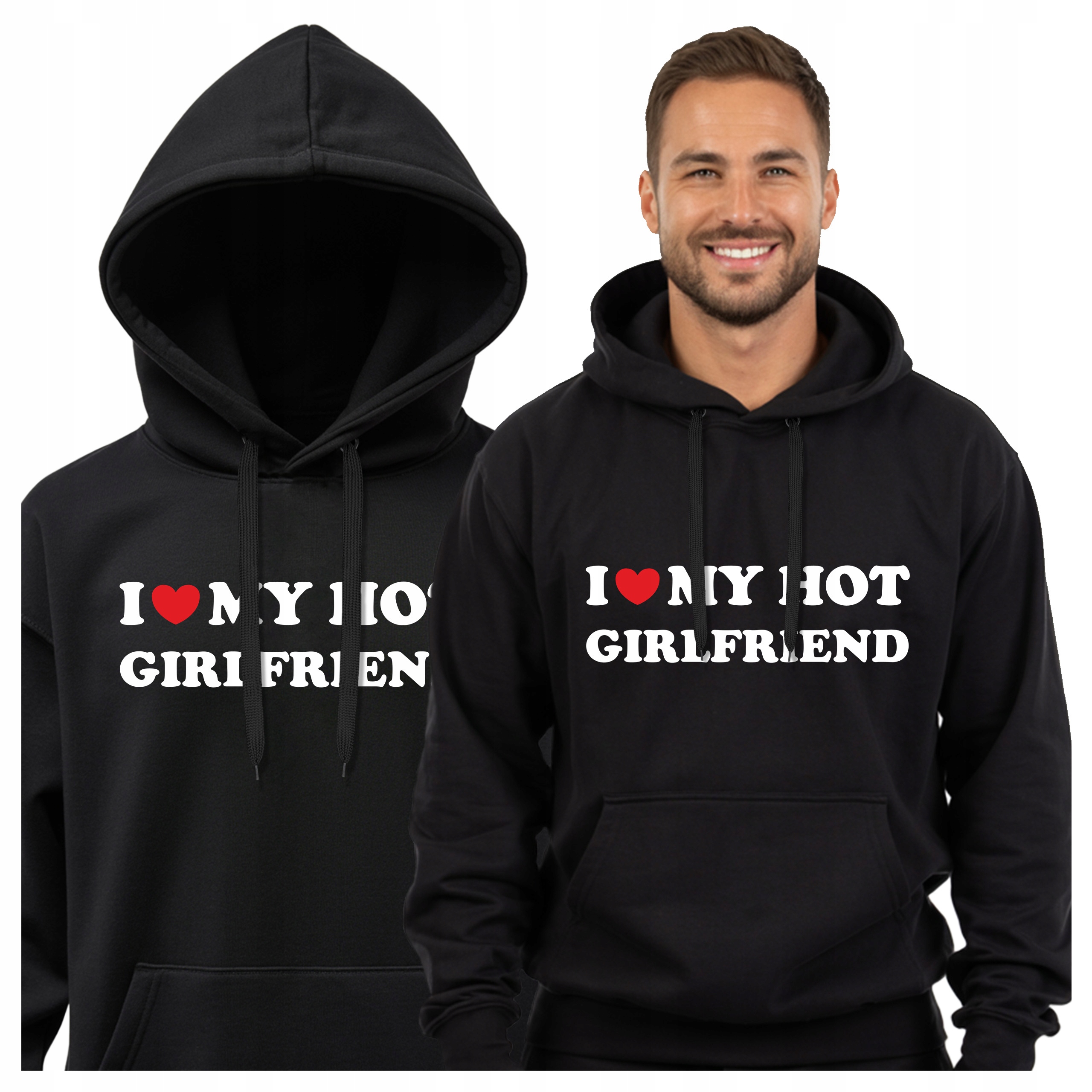 Pánská mikina s kapucí jako Dárek K Valentýnu I Love My Hot Girlfriend 3XL