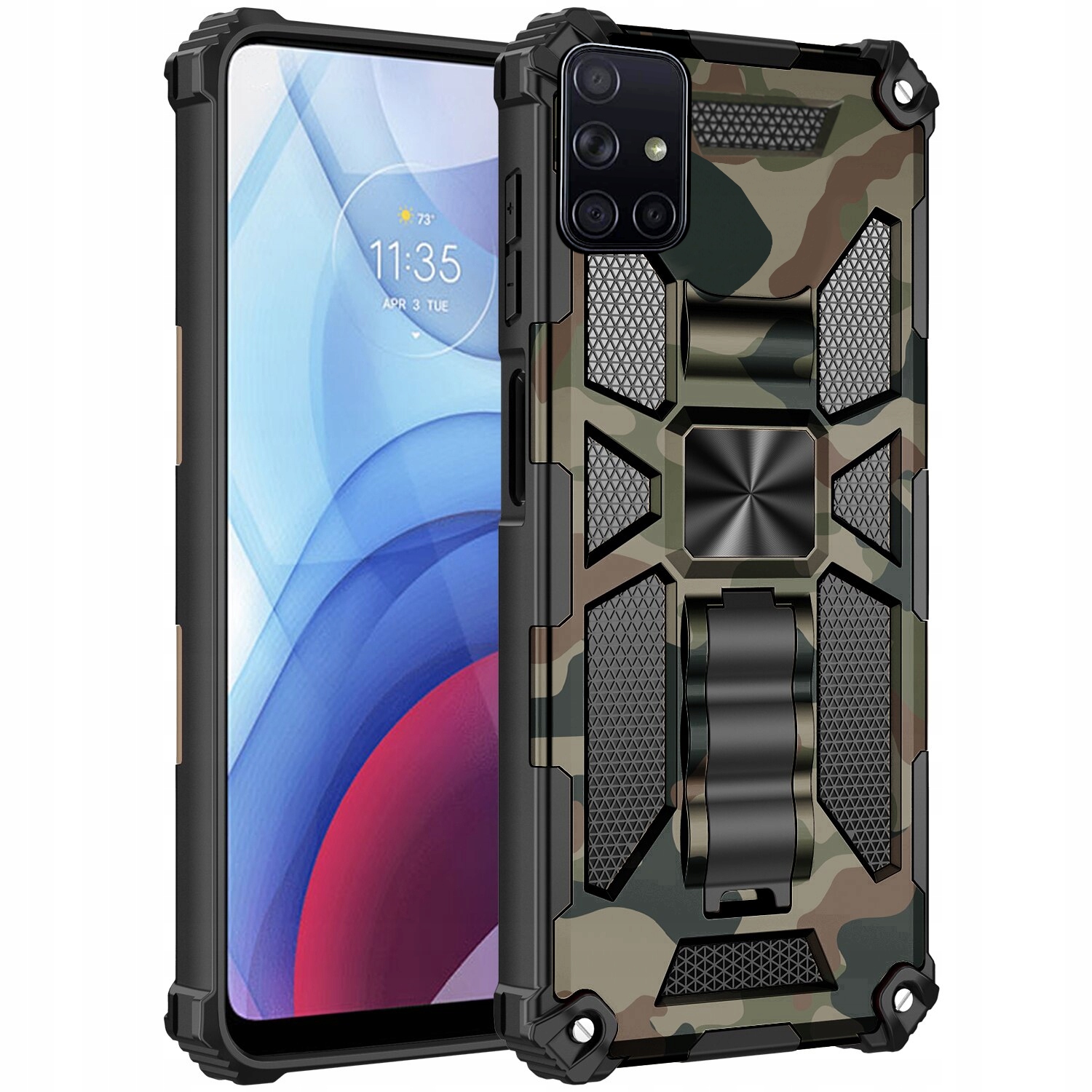 ETUI PANCERNE MAGNET STAND DO SAMSUNG A51 + SZKŁO Typ plecki