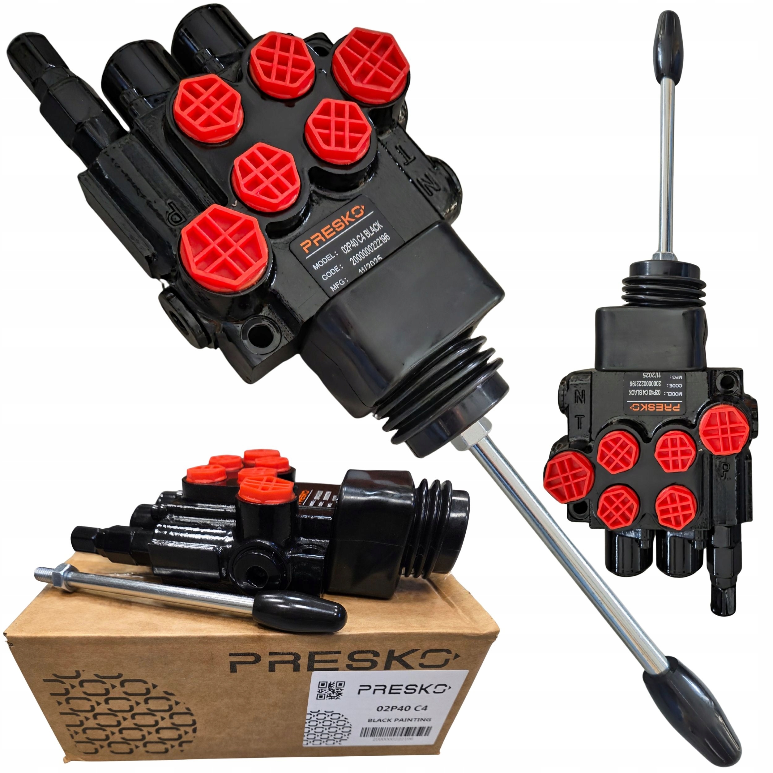 Hydraulický rozdělovač 2 sekční 40 l joystick v těle