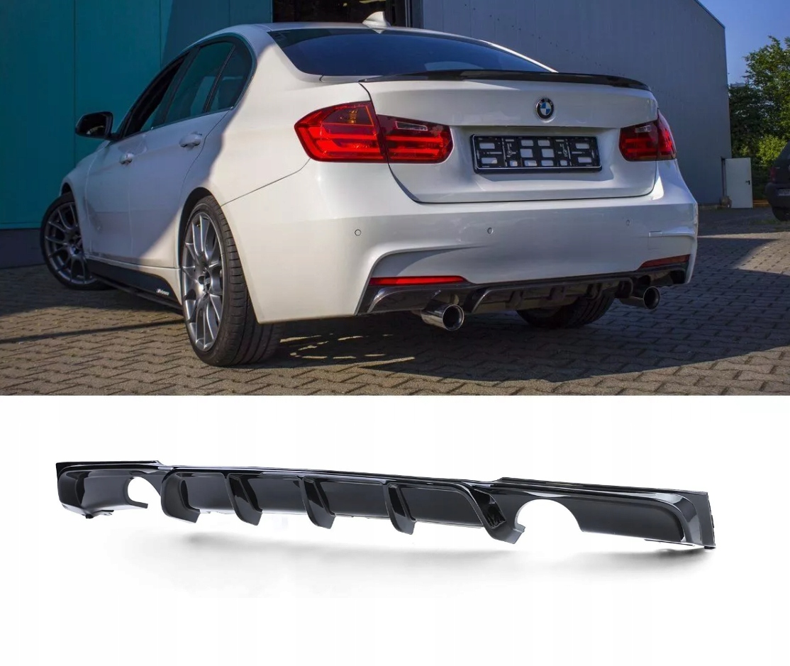 Difuzér Zadného Nárazníka pre Bmw F30 F31 M Balík 335 Look Čierny Lesk