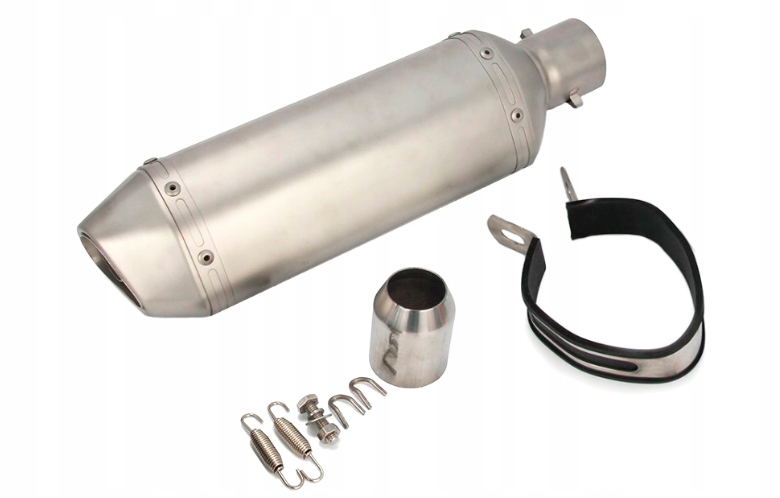Oceľový strieborný tlmič výfuku Moretti
