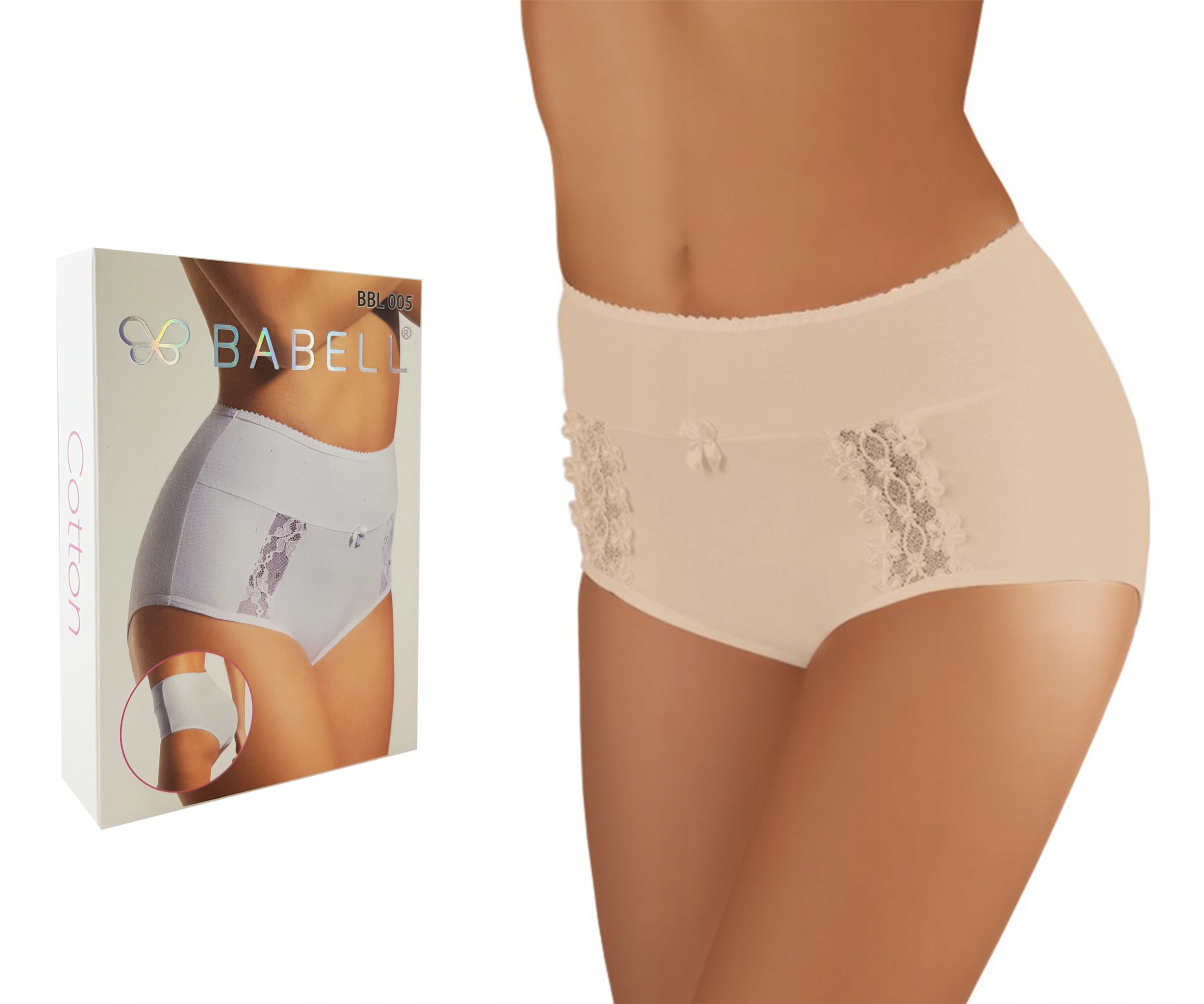 

Majtki Babell 005 - Bawełna Koronka - Beżowe -4XL