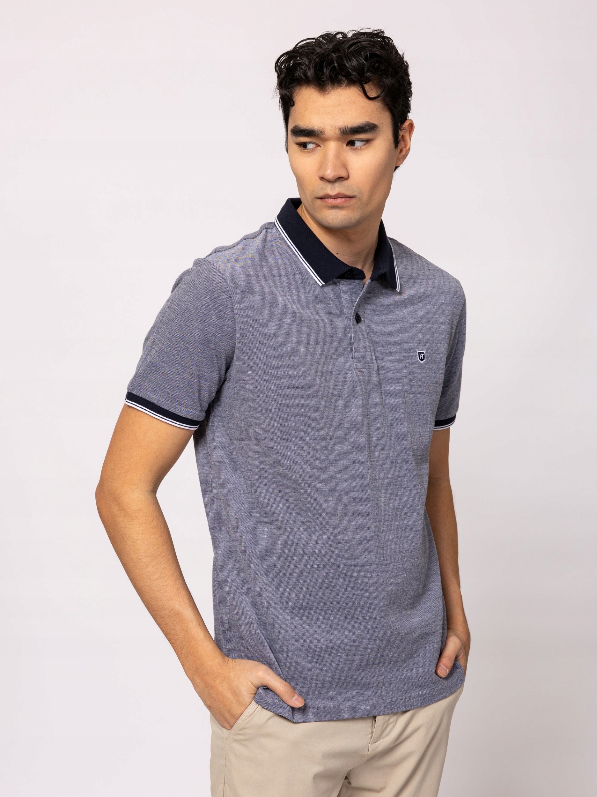 Heavy Tools Pánské Tričko Polokošile Tričko Dolovan Oxford Šedé L