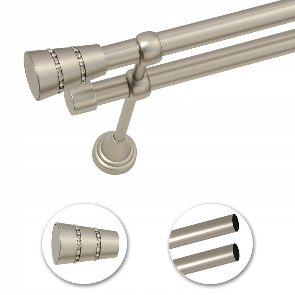 

Karnisz 500 podwójny 19+19 mm bez żabek Solid MID